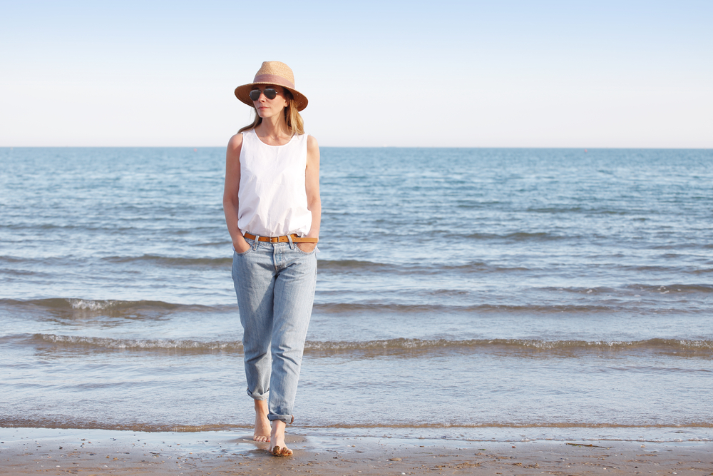 the biostation - Why You Should be Worried About Estrogen Depletion: Woman Walking On Beach