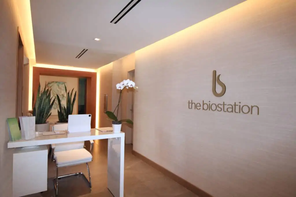 the biostation reception deak at the sp at auberge fort Lauderdale, Florida - hormone replacement therapy for men in ft. lauderdale